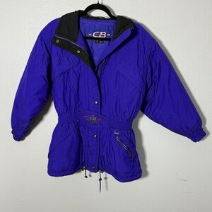 Vintage CB‎ Sports Women’s Jacket Purple Nylon Full Zip Size 6